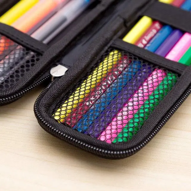 Alt view image 7 of 7 - Small Pencil Case Holder for Pencils,Hard Pen Case for Executive Fountain Pens,Ballpoint Pens-Black