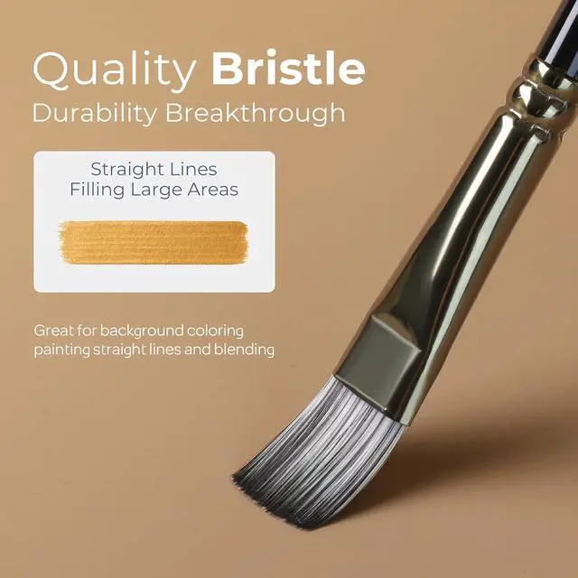 Alt view image 3 of 7 - Nicpro 12pcs Artist Paint Brush Set, Paint Brushes for Acrylic Painting | Craft Paintbrushes for Oil Watercolor Gouache, Tempera, Face Body, Fabric Leather Model, Art Supplies for Artists Beginners