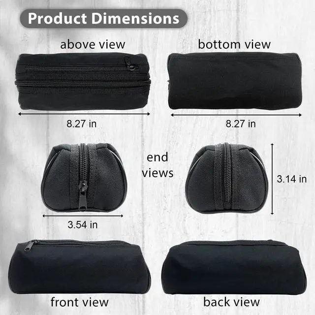 Alt view image 3 of 7 - Fashion Stationery Black Pencil Case, Large Capacity, 2 Compartments