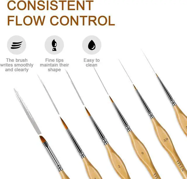 Alt view image 2 of 7 - 6Pcs Miniature Paint Brushes Set with Triangular Handles - for Acrylics, Oils, Watercolors & Paint by Number, Figurine2PACK