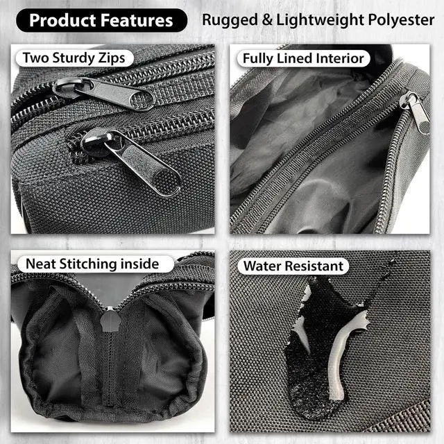 Alt view image 4 of 7 - Fashion Stationery Black Pencil Case, Large Capacity, 2 Compartments