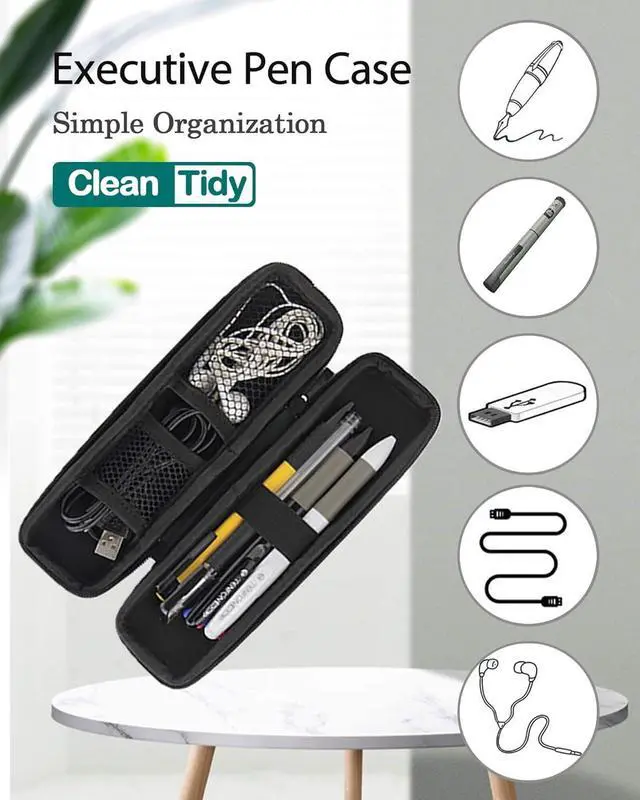 Alt view image 2 of 7 - Oythiem Slim Pencil Case for Adults, Travellers, Insulin Travel, Small Pencil Case Hard Shell, Simple Thin Waterproof Pen Case Organizer Box for Stylus Touch Pen, Art Pen Pencil, Headphones