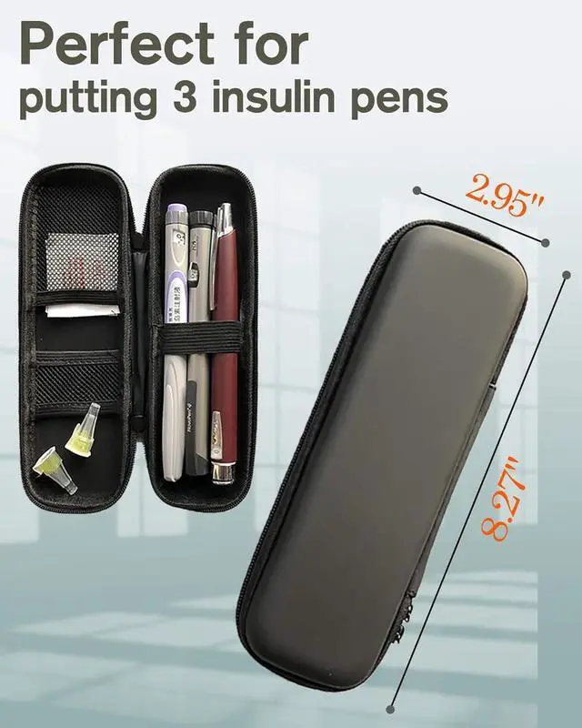 Alt view image 3 of 7 - Oythiem Slim Pencil Case for Adults, Travellers, Insulin Travel, Small Pencil Case Hard Shell, Simple Thin Waterproof Pen Case Organizer Box for Stylus Touch Pen, Art Pen Pencil, Headphones
