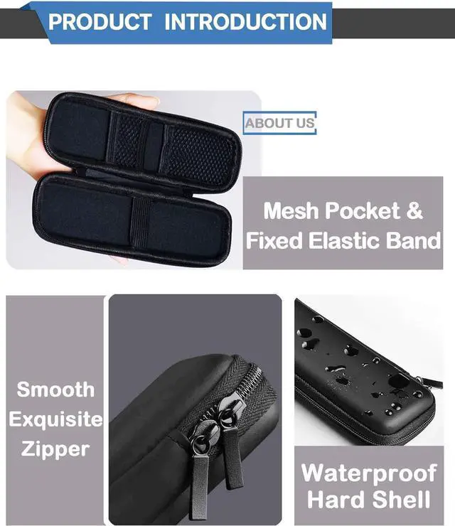 Alt view image 5 of 7 - Oythiem Slim Pencil Case for Adults, Travellers, Insulin Travel, Small Pencil Case Hard Shell, Simple Thin Waterproof Pen Case Organizer Box for Stylus Touch Pen, Art Pen Pencil, Headphones