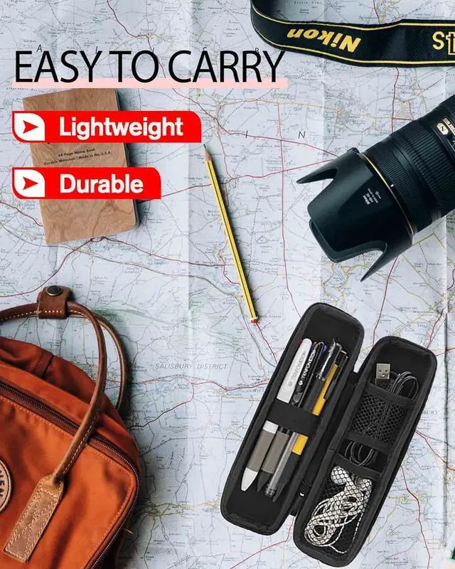 Alt view image 6 of 7 - Oythiem Slim Pencil Case for Adults, Travellers, Insulin Travel, Small Pencil Case Hard Shell, Simple Thin Waterproof Pen Case Organizer Box for Stylus Touch Pen, Art Pen Pencil, Headphones