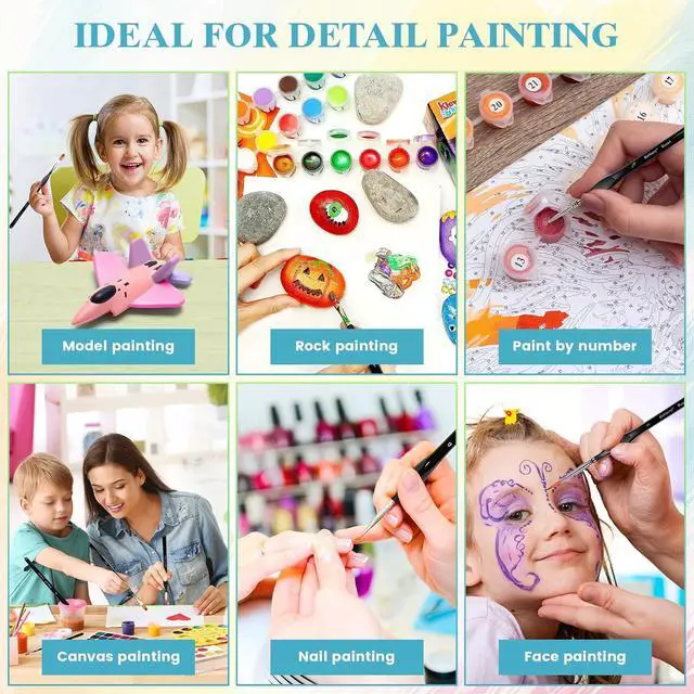 Alt view image 3 of 7 - 12pcs Miniature Paint Brushes Drybrush Set with Triangular Handles | Detail Paint Brushes for Acrylics, Watercolor, Figurines Model, Face Painting, Piant by Number Kit for Adults