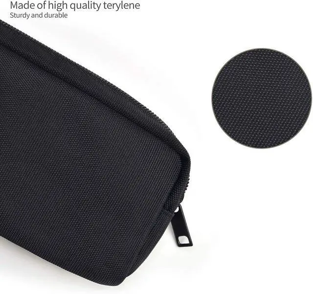 Alt view image 3 of 6 - Pencil Pen Case, Big Capacity Pencil Pouch Makeup Bag Durable Office Stationery Organizer - Black