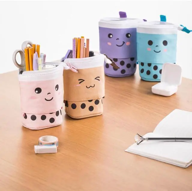 Alt view image 5 of 6 - Telescopic Pencil Bag Pen Holder Pop Up Stationery Case, Stand-up Retractable Transformer Bag Standing Organizer, Great for Christmas Holiday New Year Office Bag