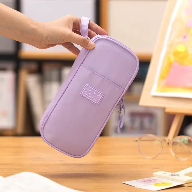Alt view image 6 of 6 - CICIMELON Durable Pen Pencil Case Big Storage Pen Pouch Bag for School Supplies Office College Teen Girls Adults, Purple