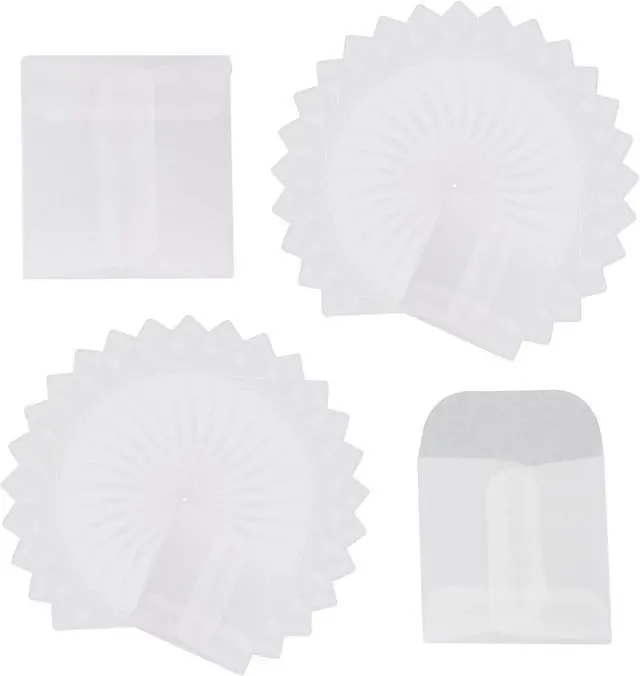 Main image of Antrader Glassine Envelopes for Stamps,Small Flat Paper Bag,1.77" x 1.77" | 50Pcs Paper Bag for Cards Ticket Gift Letter Photo Coins Seeds Stamp