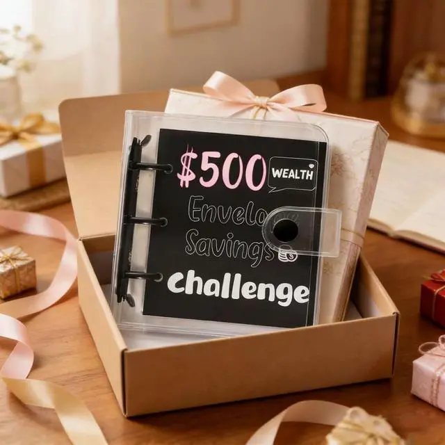 Alt view image 3 of 7 - Mini Money Saving Binder with 25 Cash Envelopes $500 Money Saving Challenge Reusable Savings Challenges Budget Book with Stickers, Savings Binder, Gifts for Christmas, New Year (Saving 500)