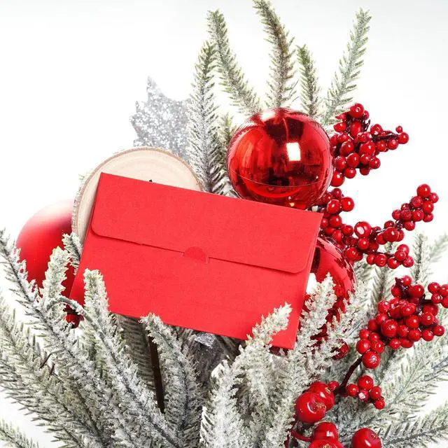 Alt view image 5 of 6 - 100pcs Gift Cards Envelopes Blank Sleeves Cards Holder Red Green | Small Envelopes, Mini, for Business, Christmas, 4x2.4inch