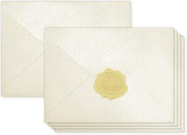 Main image of 100 Pack Mini Pearl Ivory Envelopes, 4 x 2.75" Shimmer Gift Card Envelopes, Gift Card Holder, Small Business Card Envelopes for Invitations, Wedding, Birthday Party, Baby Shower