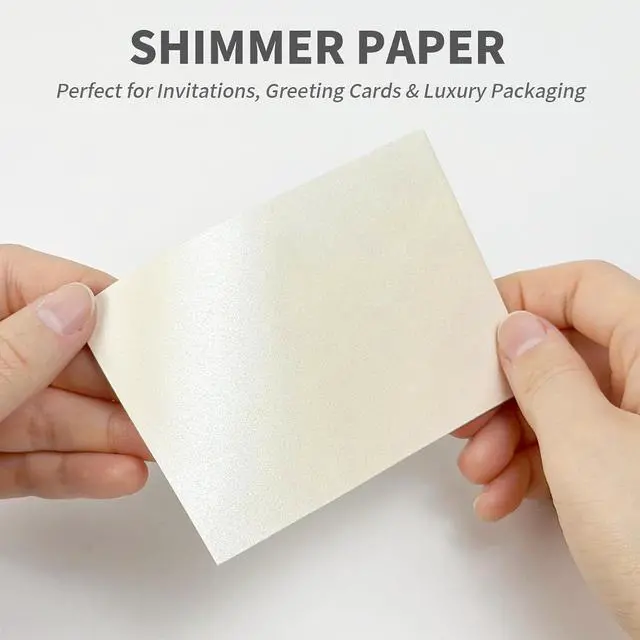 Alt view image 4 of 7 - 100 Pack Mini Pearl Ivory Envelopes, 4 x 2.75" Shimmer Gift Card Envelopes, Gift Card Holder, Small Business Card Envelopes for Invitations, Wedding, Birthday Party, Baby Shower