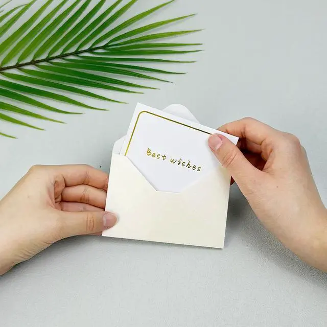 Alt view image 5 of 7 - 100 Pack Mini Pearl Ivory Envelopes, 4 x 2.75" Shimmer Gift Card Envelopes, Gift Card Holder, Small Business Card Envelopes for Invitations, Wedding, Birthday Party, Baby Shower