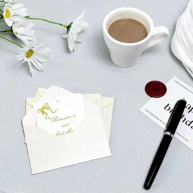 Alt view image 6 of 7 - 100 Pack Mini Pearl Ivory Envelopes, 4 x 2.75" Shimmer Gift Card Envelopes, Gift Card Holder, Small Business Card Envelopes for Invitations, Wedding, Birthday Party, Baby Shower
