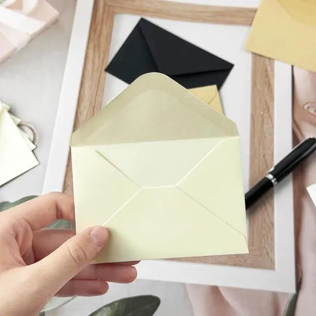 Alt view image 7 of 7 - 50 Packs Gift Card Envelopes with Blank Cards (Brown) | 4x2.75 Mini Envelopes Business card envelope Small Envelope