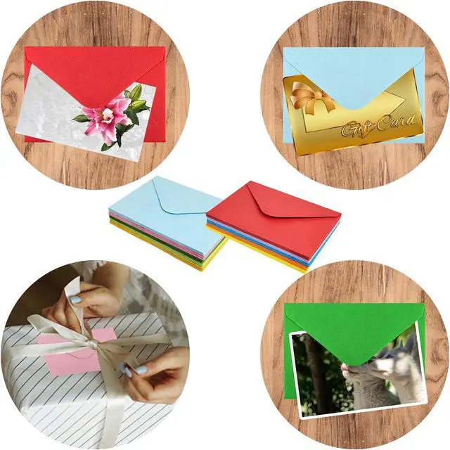 Alt view image 4 of 7 - 50 Pcs Gift Card Envelopes, Assorted Color Mini Envelopes with Gummed Closure for Business Cards Gift Cards Small Notes Cards (4 x 2.7 Inches)