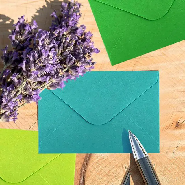 Alt view image 6 of 7 - 50 Pcs Gift Card Envelopes, Assorted Color Mini Envelopes with Gummed Closure for Business Cards Gift Cards Small Notes Cards (4 x 2.7 Inches)