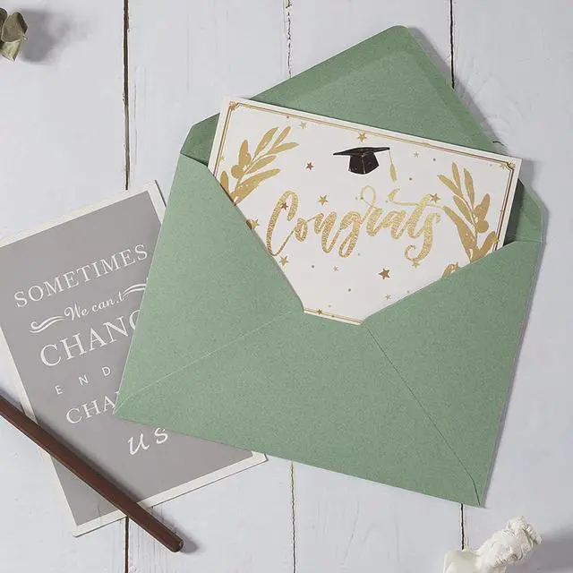 Alt view image 6 of 7 - 50 Pieces Sage Green A6 Envelopes for 4x6 Cards, 6 1/2 x 4 3/4 Inches | For 4 x 6 Greeting Cards, Wedding Invitation Cards, Birthday Party Invitations