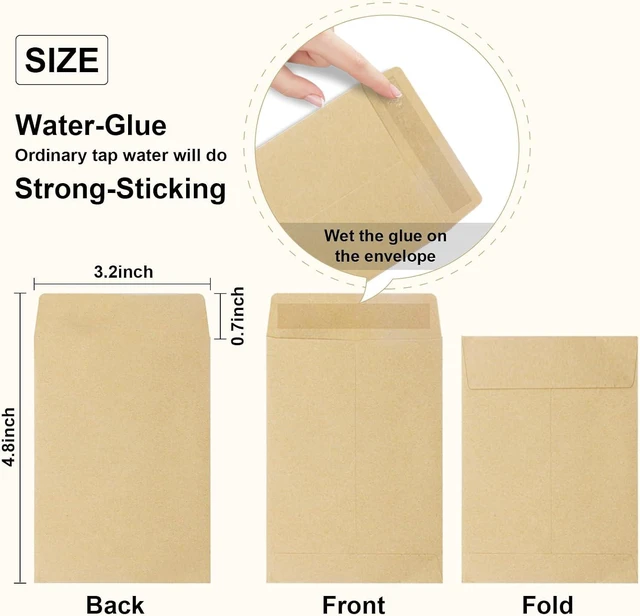 Alt view image 5 of 7 - 100 Pack Coin Envelope 3.23"×4.53",Brown Kraft Small Envelopes,Fully sealed seed envelopeKraft Small Coin Envelopes,Seed Envelopes, Mini Envelope for Office, Home, School
