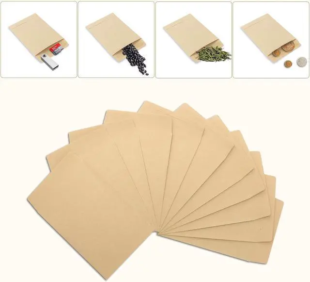 Alt view image 7 of 7 - 100 Pack Coin Envelope 3.23"×4.53",Brown Kraft Small Envelopes,Fully sealed seed envelopeKraft Small Coin Envelopes,Seed Envelopes, Mini Envelope for Office, Home, School
