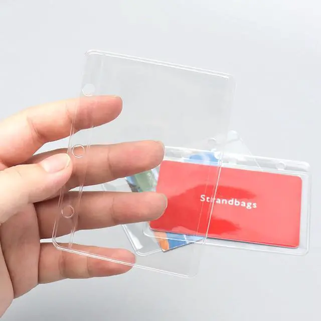 Alt view image 2 of 7 - 24 A9 Binder Pockets Clear Zipless Card Holder | Clear 3 Holes Mini Planner Inserts 2"x3.5" Sheet Protectors for Binders Accessories Organizer