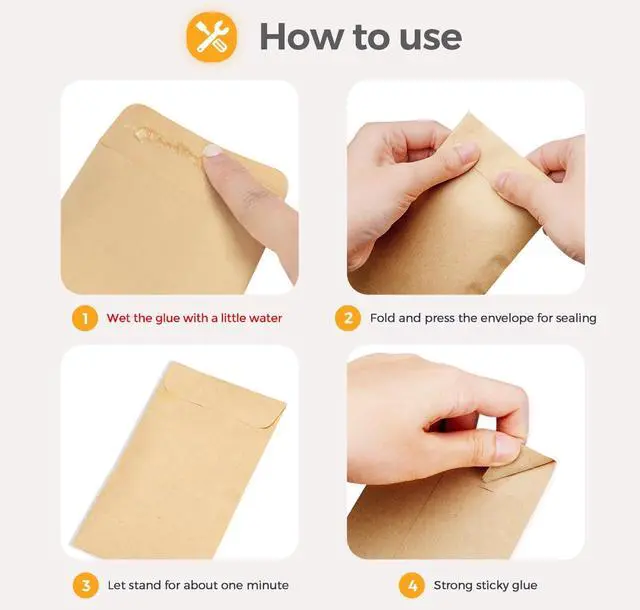 Alt view image 2 of 7 - ACSTEP #1 Kraft Seed Envelopes 2-1/4 x 3-1/2 Small Coin Envelopes 100 Pack | 2x3 Mini Envelopes Self Adhesive Water Glummed Tiny Envelopes for Seeds, Keys, Tips and Small Parts, Home and Office