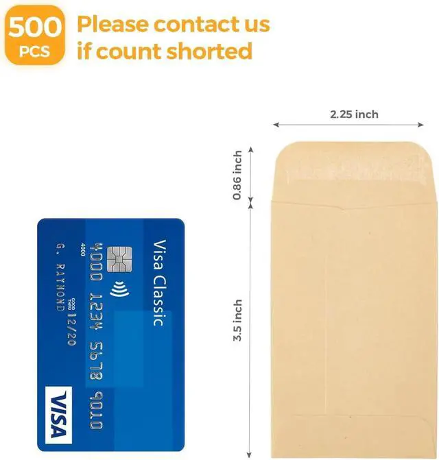 Alt view image 5 of 7 - ACSTEP #1 Kraft Seed Envelopes 2-1/4 x 3-1/2 Small Coin Envelopes 100 Pack | 2x3 Mini Envelopes Self Adhesive Water Glummed Tiny Envelopes for Seeds, Keys, Tips and Small Parts, Home and Office