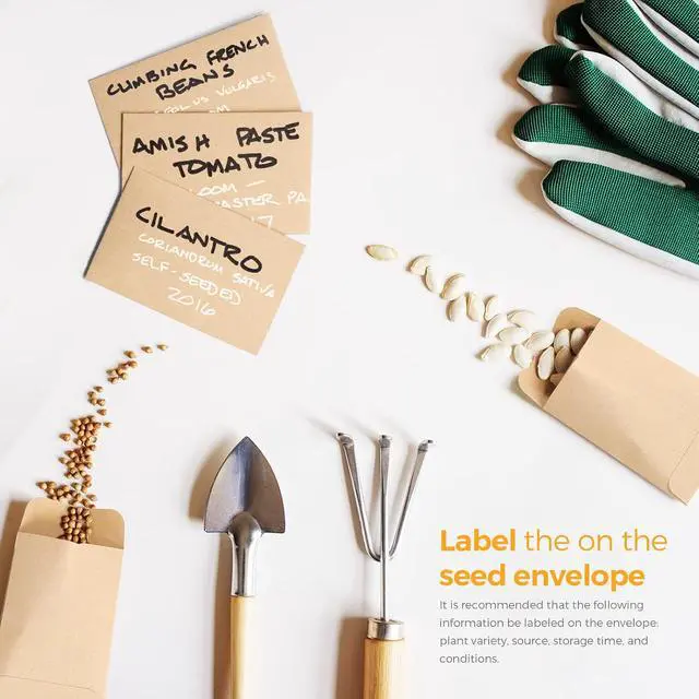 Alt view image 7 of 7 - ACSTEP #1 Kraft Seed Envelopes 2-1/4 x 3-1/2 Small Coin Envelopes 100 Pack | 2x3 Mini Envelopes Self Adhesive Water Glummed Tiny Envelopes for Seeds, Keys, Tips and Small Parts, Home and Office