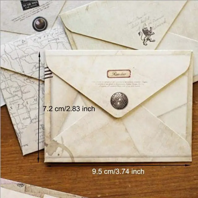 Alt view image 2 of 7 - EORTA 60 Pieces Mini Paper Envelopes Small Retro Envelop Mailers Vintage European Style Stationery Greeting/Invitation Tools for Kids Children Students Art Craft DIY, 3.7" X 2.8"