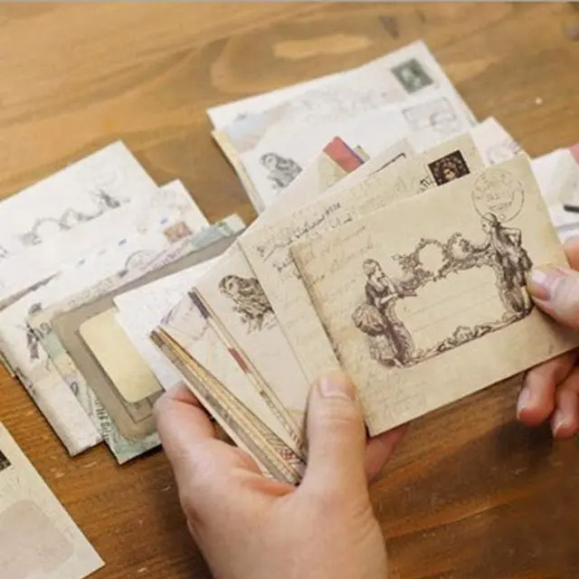 Alt view image 3 of 7 - EORTA 60 Pieces Mini Paper Envelopes Small Retro Envelop Mailers Vintage European Style Stationery Greeting/Invitation Tools for Kids Children Students Art Craft DIY, 3.7" X 2.8"
