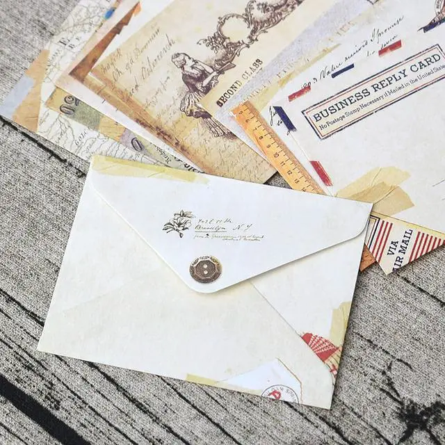Alt view image 7 of 7 - EORTA 60 Pieces Mini Paper Envelopes Small Retro Envelop Mailers Vintage European Style Stationery Greeting/Invitation Tools for Kids Children Students Art Craft DIY, 3.7" X 2.8"
