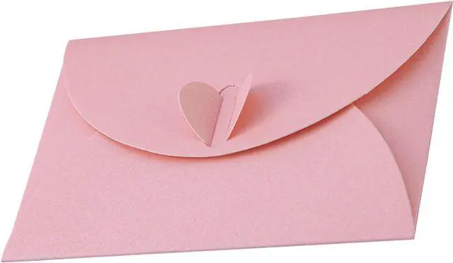 Main image of 20 Pcs Gift Card Envelopes with Heart Shaped Clasp, Cute Mini Envelopes (3.9 x 2.7 inch) Perfect for Gift Cards, Love Letters, Wedding Greeting Party, Parties and Favors, PINK