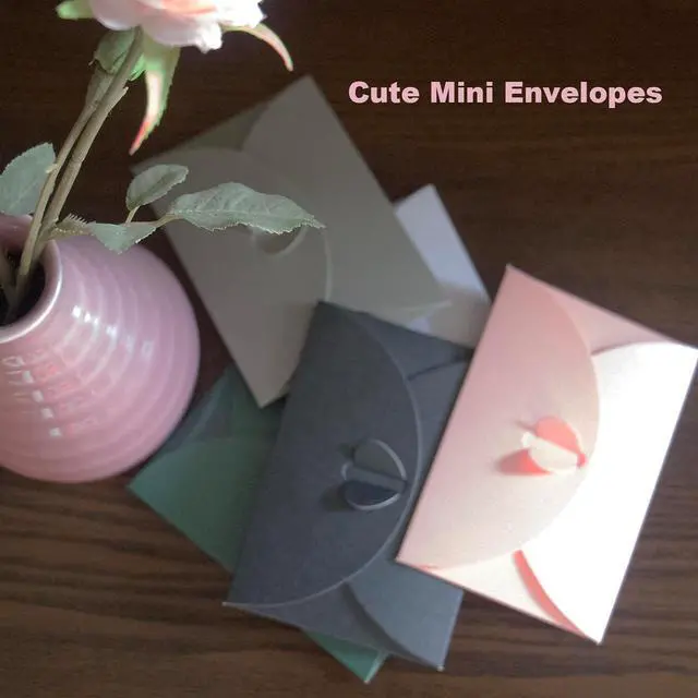 Alt view image 3 of 5 - 20 Pcs Gift Card Envelopes with Heart Shaped Clasp, Cute Mini Envelopes (3.9 x 2.7 inch) Perfect for Gift Cards, Love Letters, Wedding Greeting Party, Parties and Favors, PINK