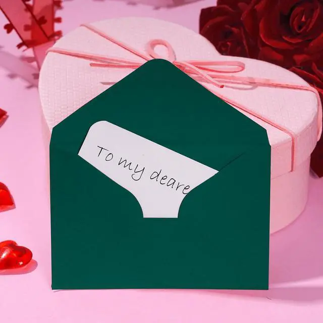 Alt view image 5 of 7 - 100Sets Small Gift Card Envelopes with Blank Cards 2.7 x 4 Inch Green | for Invitation, Greeting Cards, Engagement, Wedding, Holiday, Valentines Day, Business, Graduations, Bulk, Mini