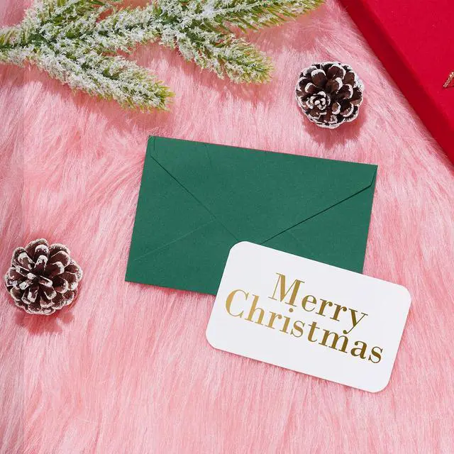 Alt view image 6 of 7 - 100Sets Small Gift Card Envelopes with Blank Cards 2.7 x 4 Inch Green | for Invitation, Greeting Cards, Engagement, Wedding, Holiday, Valentines Day, Business, Graduations, Bulk, Mini