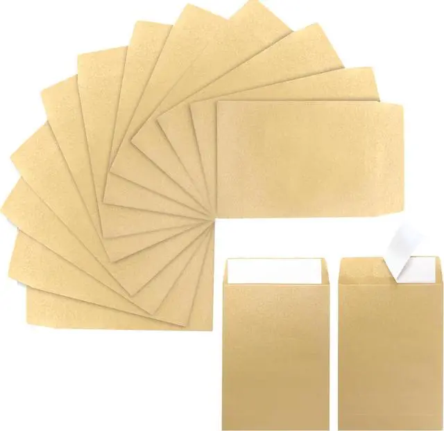 Main image of 100 Pack Kraft Small Coin Envelopes, 3.23"4.53", Brown, Fully Sealed Seed Envelopes; Mini Envelopes for Office, Home, School