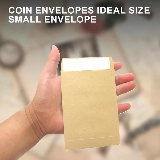 Alt view image 3 of 7 - 100 Pack Kraft Small Coin Envelopes, 3.23"4.53", Brown, Fully Sealed Seed Envelopes; Mini Envelopes for Office, Home, School