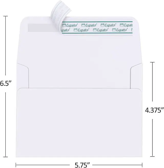 Alt view image 2 of 7 - Eupako A2 White Paper Envelopes 100 Pack 4.375x5.75" Invitation Envelopes Self Seal for RSVP, Wedding, Thank you Notes, Greeting Cards, Photos, Announcements