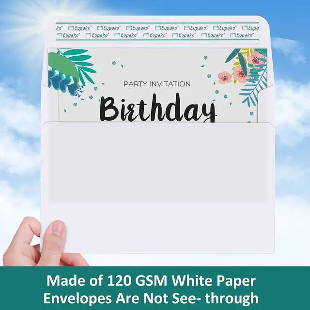 Alt view image 4 of 7 - Eupako A2 White Paper Envelopes 100 Pack 4.375x5.75" Invitation Envelopes Self Seal for RSVP, Wedding, Thank you Notes, Greeting Cards, Photos, Announcements