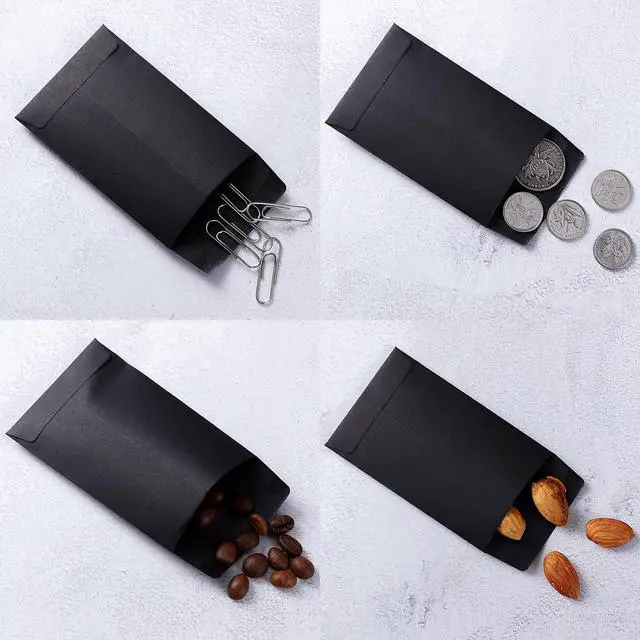 Alt view image 6 of 7 - 200 Pack Small Coin Envelopes, Black, 2 1/4 x 3 1/2 Inch | Kraft Paper, Self-Adhesive, For Seeds, Stamps, Small Items Storage, Garden, Office or Wedding Gift Use