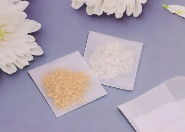 Alt view image 4 of 5 - ONLYKXY 60pcs White Translucent Paper Envelope Bag Mini Butter Paper Pouches Clear Glassine Gift Small Bag for Jewelry Ring Tag Photo Necklace Stud Earrings Accessories (4x4cm/1.57x1.57inch)