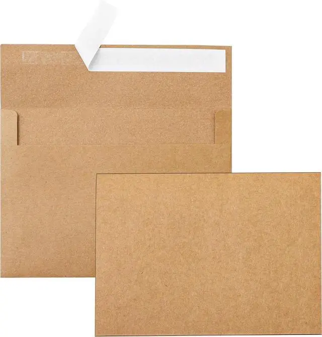 Main image of Silunkia 20 Packs Brown Blank Greeting Cards and Envelopes 5 x 7 | Heavyweight Flat Cardstock and A7 Envelopes Printable Self Seal for DIY Wedding Invitations, Thank You Cards
