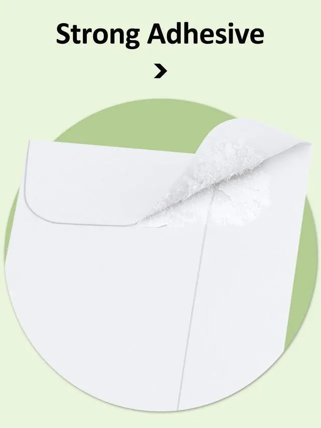 Alt view image 4 of 6 - #1 Coin Envelopes Eupako 100 PCS 2.25x 3.5" White Small Parts Envelope with Gummed Flap Kraft Seed Envelopes for Garden, Home and Office