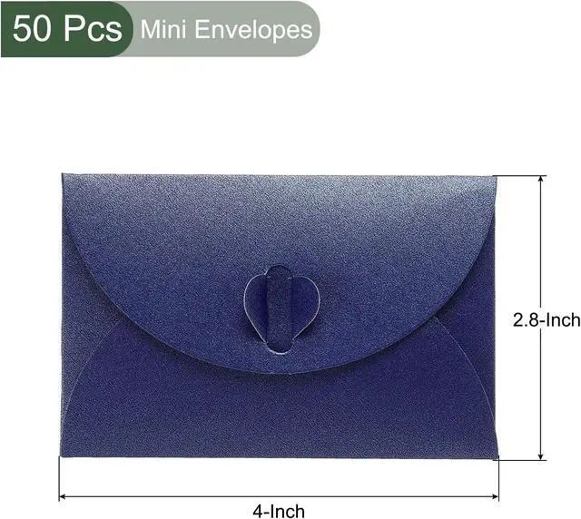 Alt view image 2 of 6 - YOKIVE 50 Pack Mini Envelopes, Heart Shaped Clasp | Small Gift Card Holder, Great for Weddings Parties Boutiques(Dark Blue)