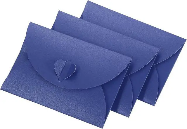 Main image of YOKIVE 50 Pack Mini Envelopes, Heart Shaped Clasp | Small Gift Card Holder, Great for Weddings Parties Boutiques(Dark Blue)