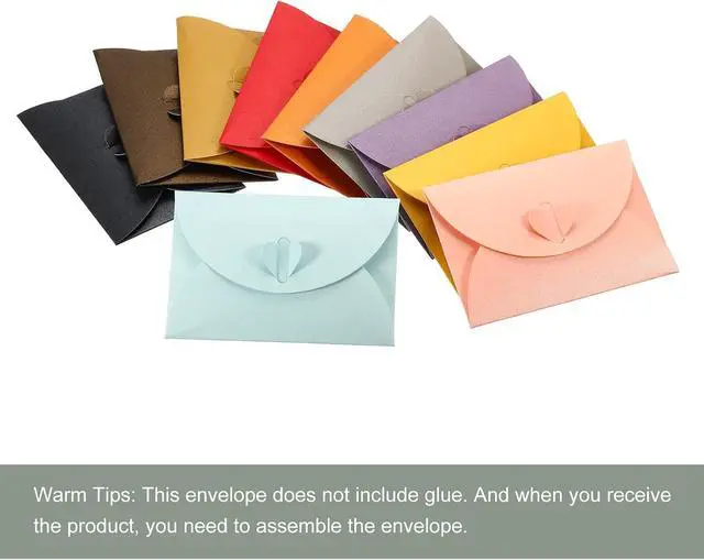 Alt view image 5 of 6 - YOKIVE 50 Pack Mini Envelopes, Heart Shaped Clasp | Small Gift Card Holder, Great for Weddings Parties Boutiques(Dark Blue)