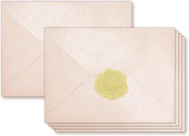 Main image of 100 Pack Mini Pearl Pink Envelopes, 4 x 2.75" Shimmer Gift Card Envelopes, Gift Card Holder, Small Business Card Envelopes for Invitations, Wedding, Birthday Party, Baby Shower