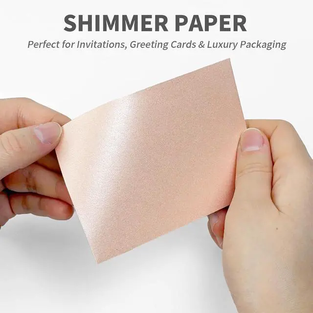 Alt view image 4 of 7 - 100 Pack Mini Pearl Pink Envelopes, 4 x 2.75" Shimmer Gift Card Envelopes, Gift Card Holder, Small Business Card Envelopes for Invitations, Wedding, Birthday Party, Baby Shower